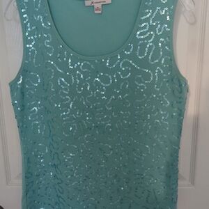 Tea Collection Green Sequin Tank Top